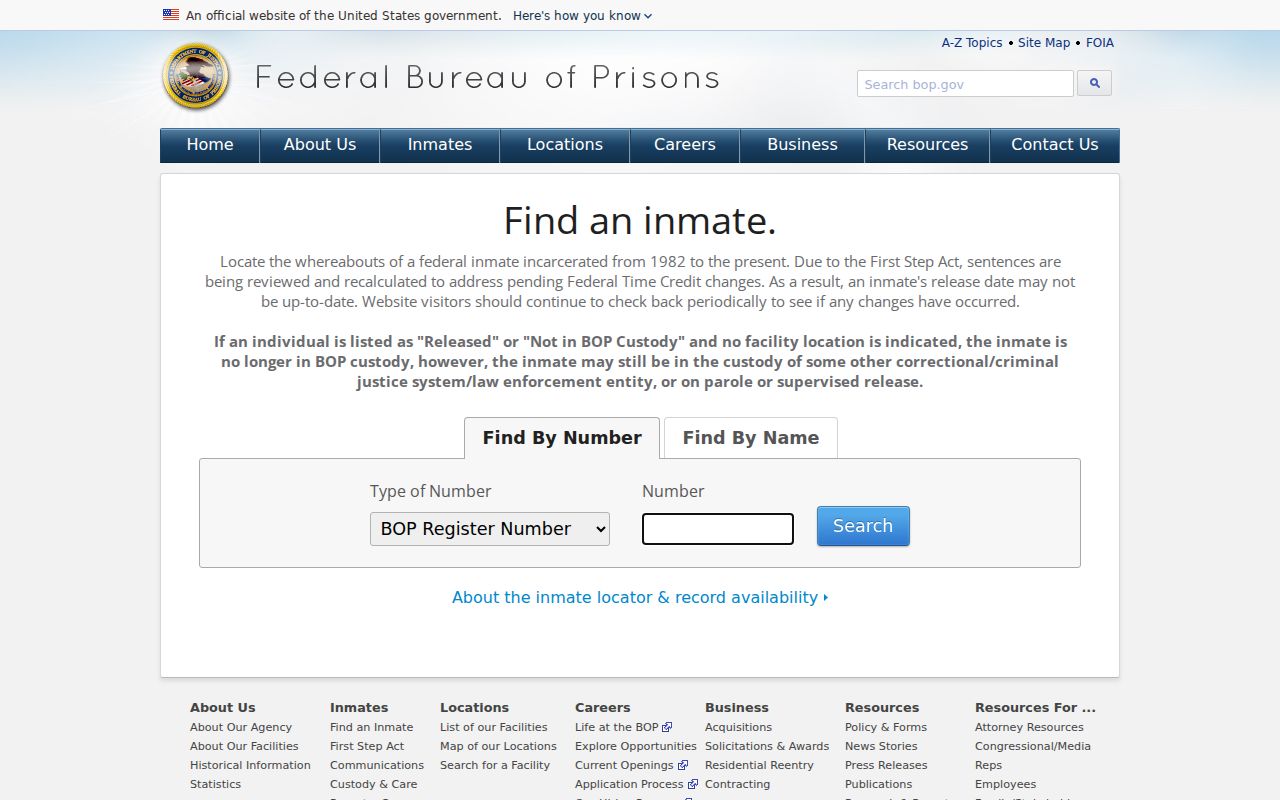 Federal inmate locator separate from Surry County arrest records