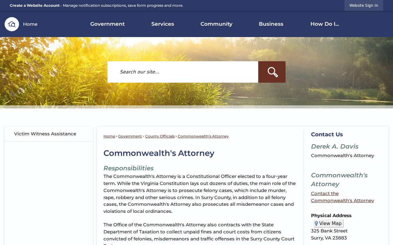 Surry County Commonwealth's Attorney criminal record source