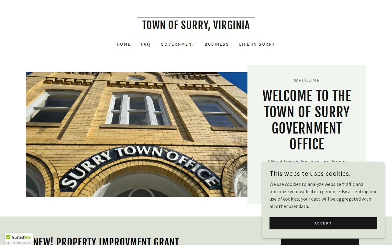 Surry record check view of the official Town of Surry website